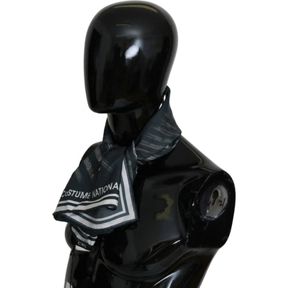 Costume National Blue Foulard Silk Women Scarf