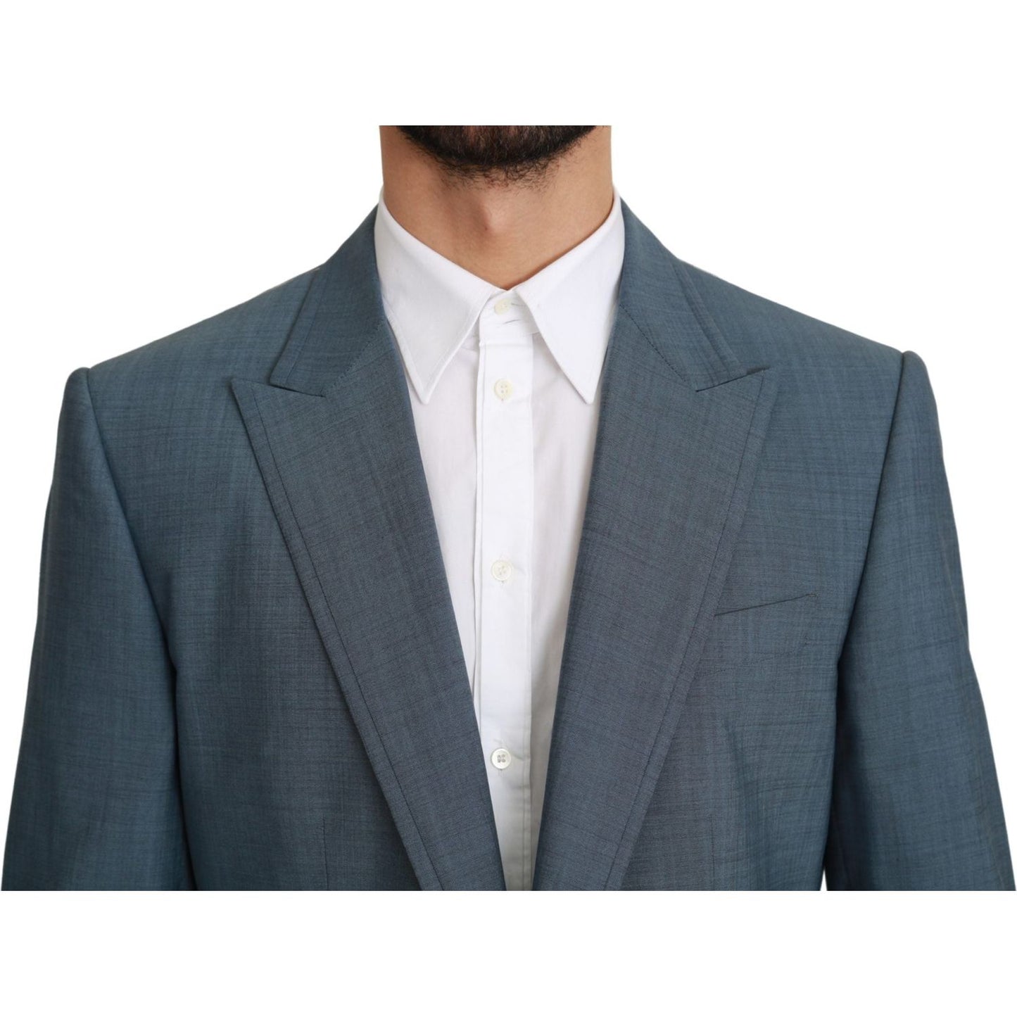 Dolce & Gabbana Elegant Light Blue Slim Fit Blazer Dolce & Gabbana