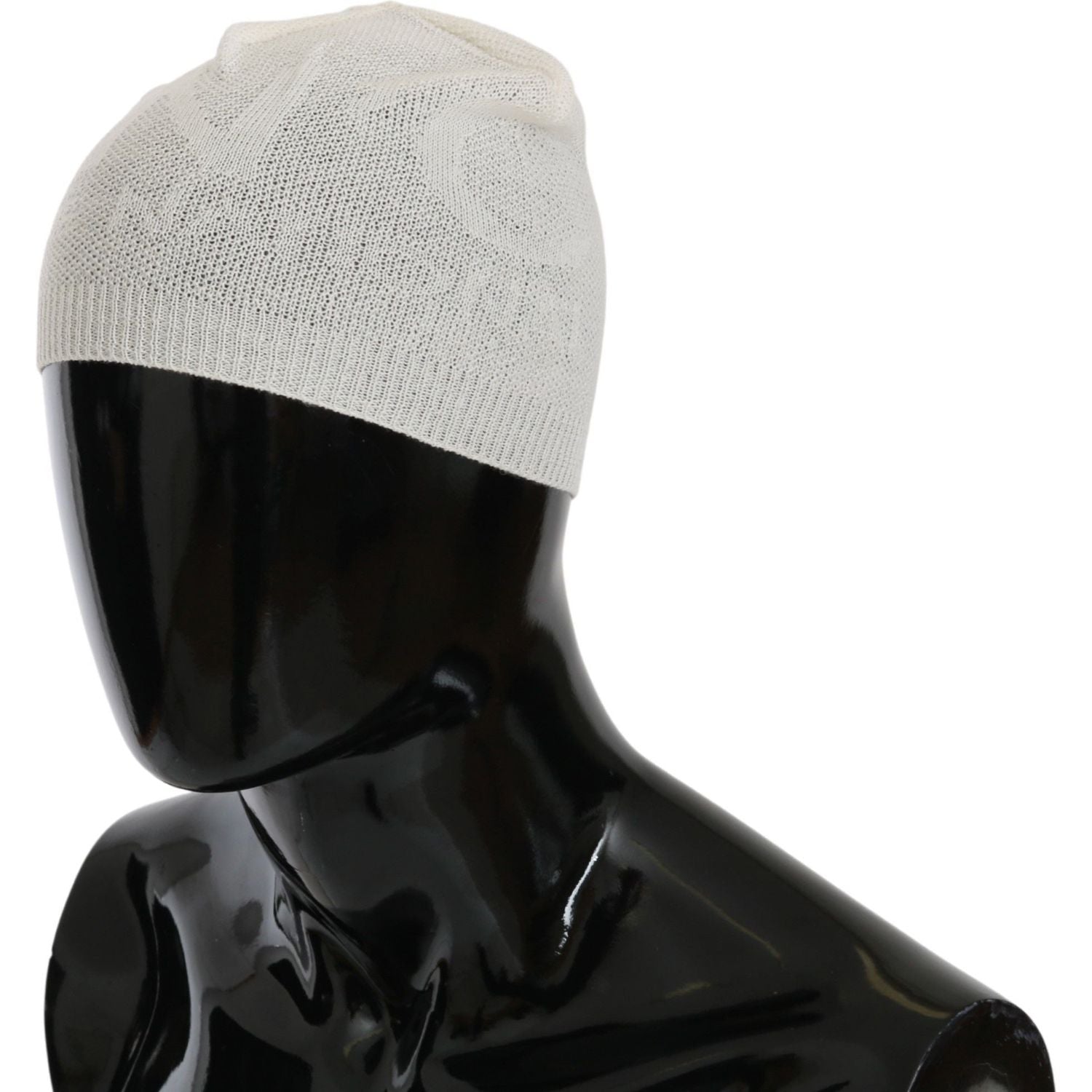 Costume National Beanie White Wool Blend Branded Hat