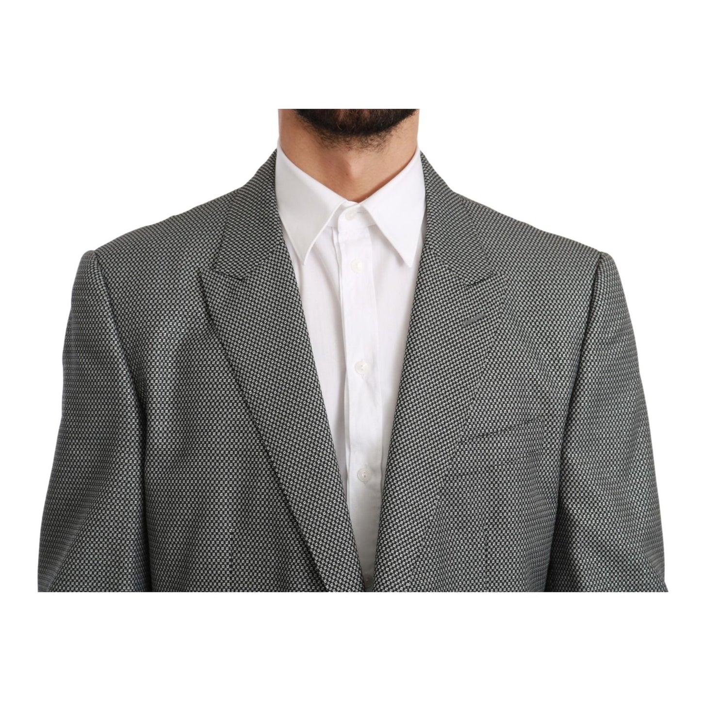 Dolce & Gabbana Gray Slim Fit Formal MARTINI Blazer