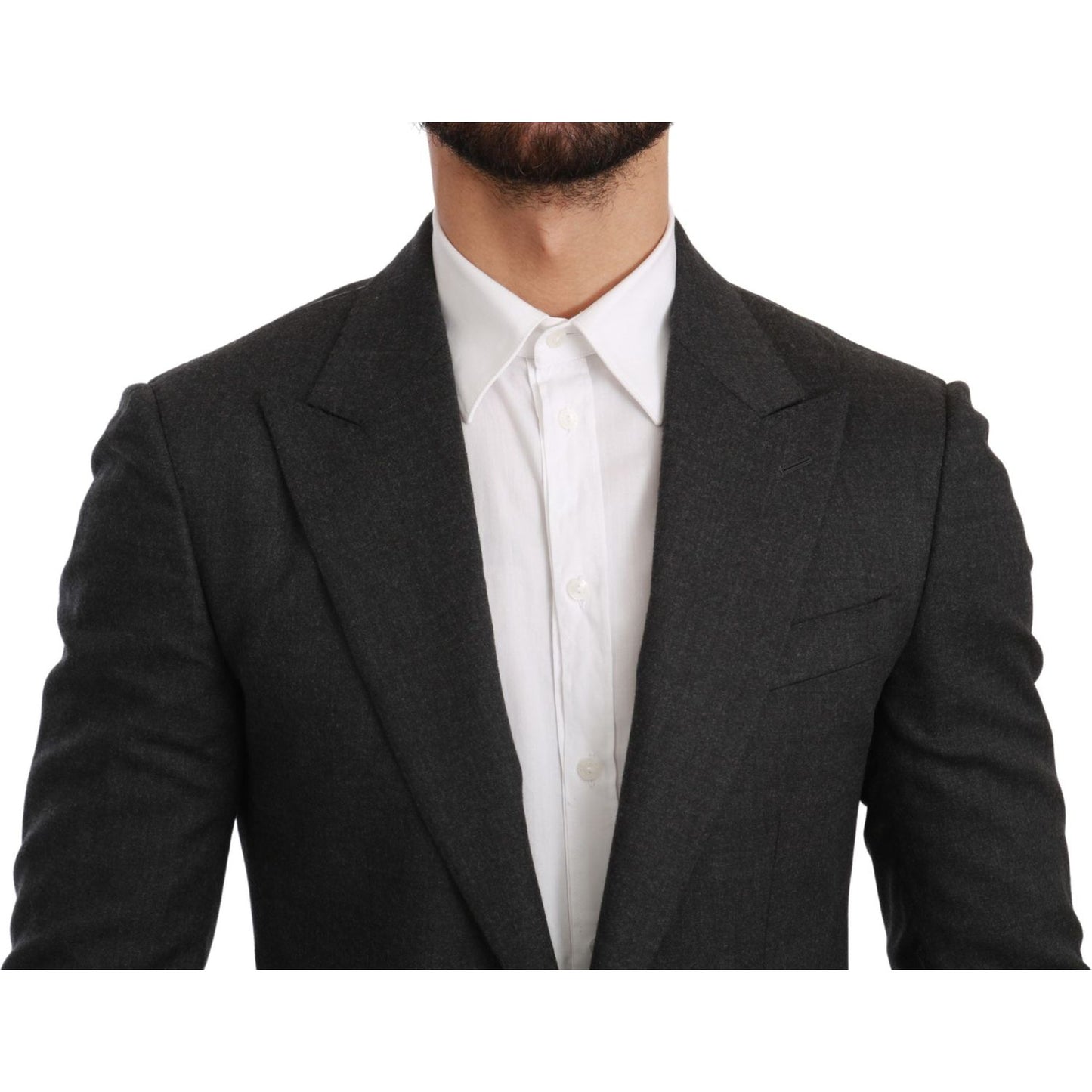 Dolce & Gabbana Elegant Gray Slim Fit Formal Blazer Dolce & Gabbana