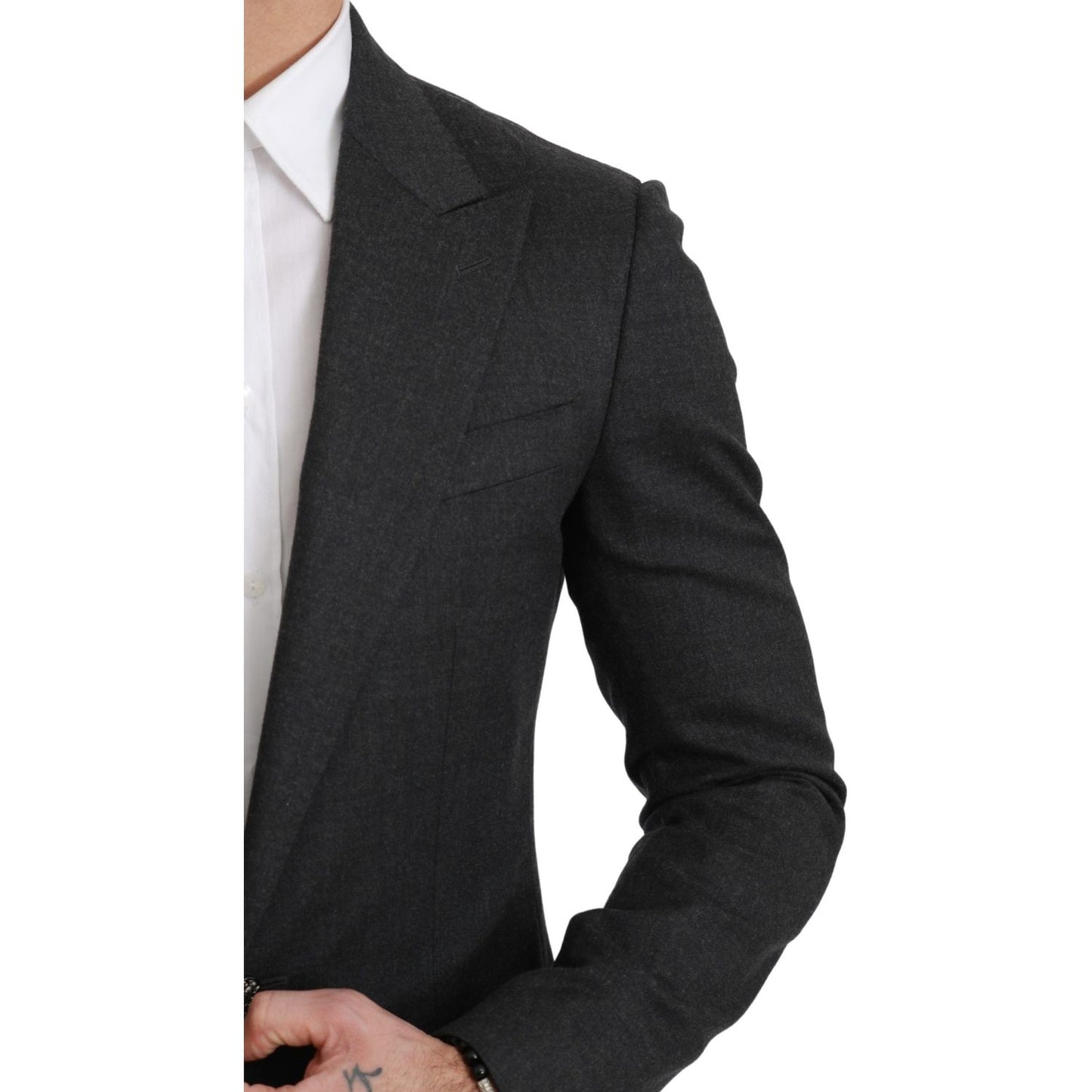 Dolce & Gabbana Gray NAPOLI Slim Fit Jacket Wool Blazer 1728,67345645728,Blazers - Men - Clothing,Blazers - Suits & Blazers - Clothing,Clothing,Dolce & Gabbana,Gray,IT46 | S,Material: 88% Wool 8% Nylon 3% Cashmere 1% Elastane,Men,Men - Clothing,New with t