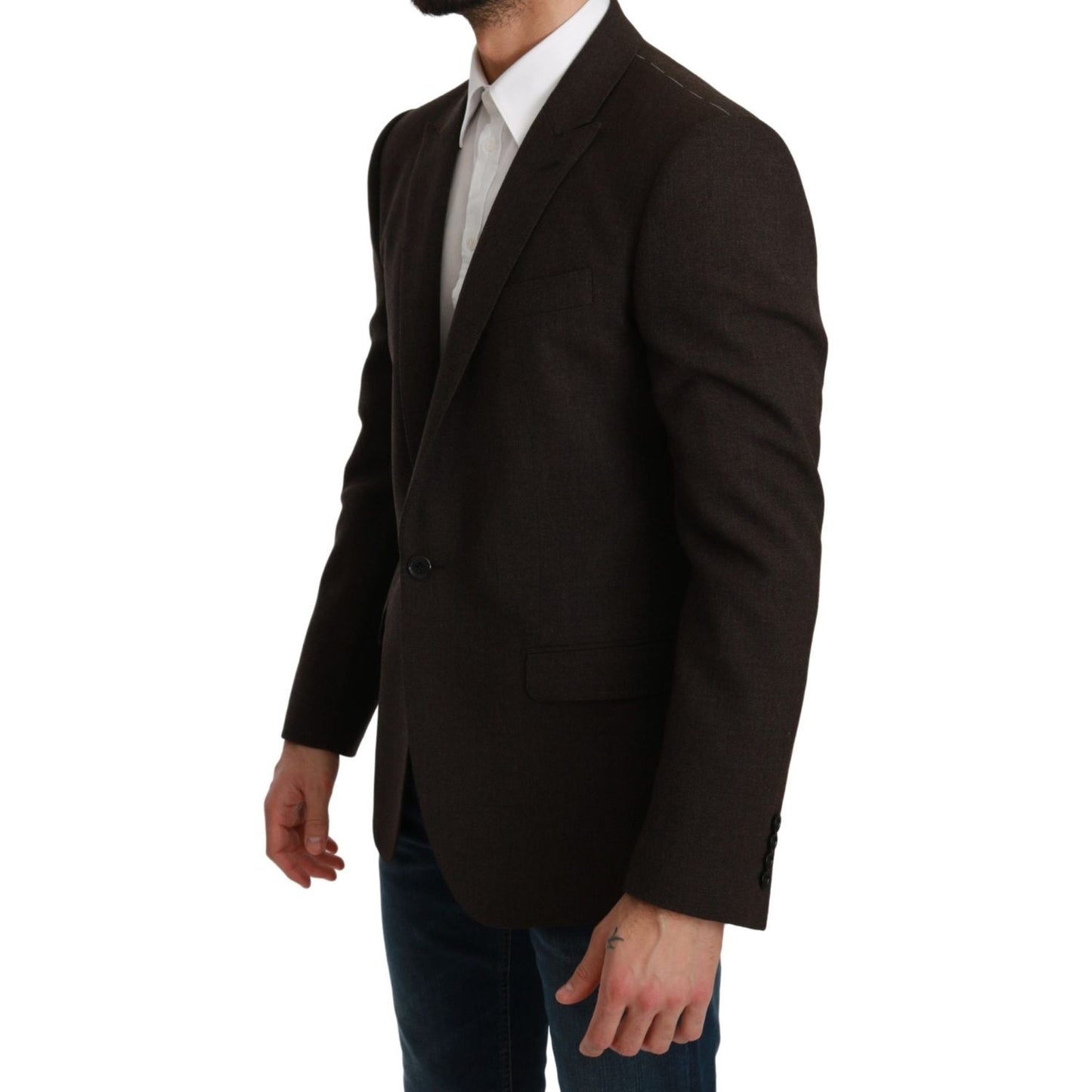 Dolce & Gabbana Brown Slim Fit Coat Jacket MARTINI Blazer 1728,67345645728,Blazers - Men - Clothing,Blazers - Suits & Blazers - Clothing,Brown,Clothing,Dolce & Gabbana,IT48 | M,Material: 100% Virgin Wool,Men,Men - Clothing,New with tags,Suits & Blazers -
