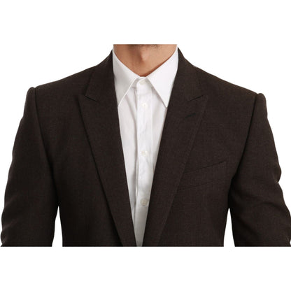 Dolce & Gabbana Brown Slim Fit Coat Jacket MARTINI Blazer 1728,67345645728,Blazers - Men - Clothing,Blazers - Suits & Blazers - Clothing,Brown,Clothing,Dolce & Gabbana,IT48 | M,Material: 100% Virgin Wool,Men,Men - Clothing,New with tags,Suits & Blazers -