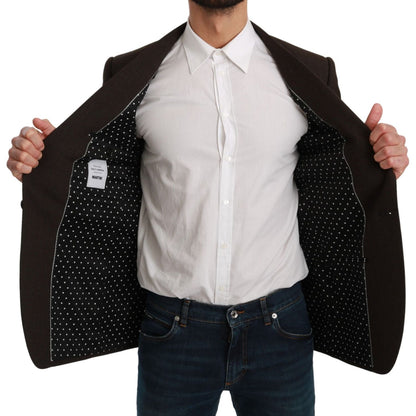Dolce & Gabbana Brown Slim Fit Coat Jacket MARTINI Blazer 1728,67345645728,Blazers - Men - Clothing,Blazers - Suits & Blazers - Clothing,Brown,Clothing,Dolce & Gabbana,IT48 | M,Material: 100% Virgin Wool,Men,Men - Clothing,New with tags,Suits & Blazers -