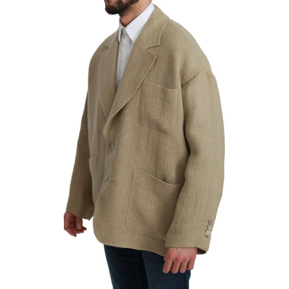 Dolce & Gabbana Beige Jacket Coat 100% Jute Blazer Coat 1728,67345645728,Beige,Blazers - Men - Clothing,Clothing,Coats - Jackets & Coats - Clothing,Dolce & Gabbana,IT48 | L,Jackets & Coats - Clothing,Material: 100% Jute,Men,Men - Clothing,New with tags