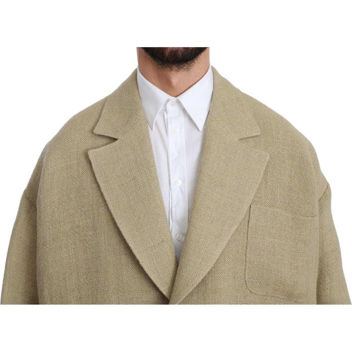 Dolce & Gabbana Beige Jacket Coat 100% Jute Blazer Coat 1728,67345645728,Beige,Blazers - Men - Clothing,Clothing,Coats - Jackets & Coats - Clothing,Dolce & Gabbana,IT48 | L,Jackets & Coats - Clothing,Material: 100% Jute,Men,Men - Clothing,New with tags