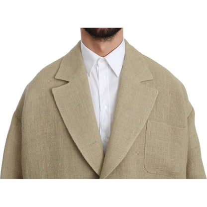 Dolce & Gabbana Beige Jacket Coat 100% Jute Blazer Coat 1728,67345645728,Beige,Blazers - Men - Clothing,Clothing,Coats - Jackets & Coats - Clothing,Dolce & Gabbana,IT48 | L,Jackets & Coats - Clothing,Material: 100% Jute,Men,Men - Clothing,New with tags