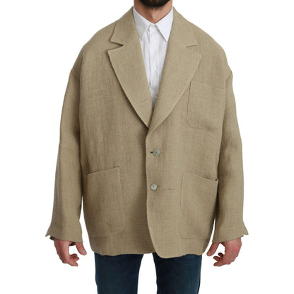 Dolce & Gabbana Beige Jacket Coat 100% Jute Blazer Coat 1728,67345645728,Beige,Blazers - Men - Clothing,Clothing,Coats - Jackets & Coats - Clothing,Dolce & Gabbana,IT48 | L,Jackets & Coats - Clothing,Material: 100% Jute,Men,Men - Clothing,New with tags