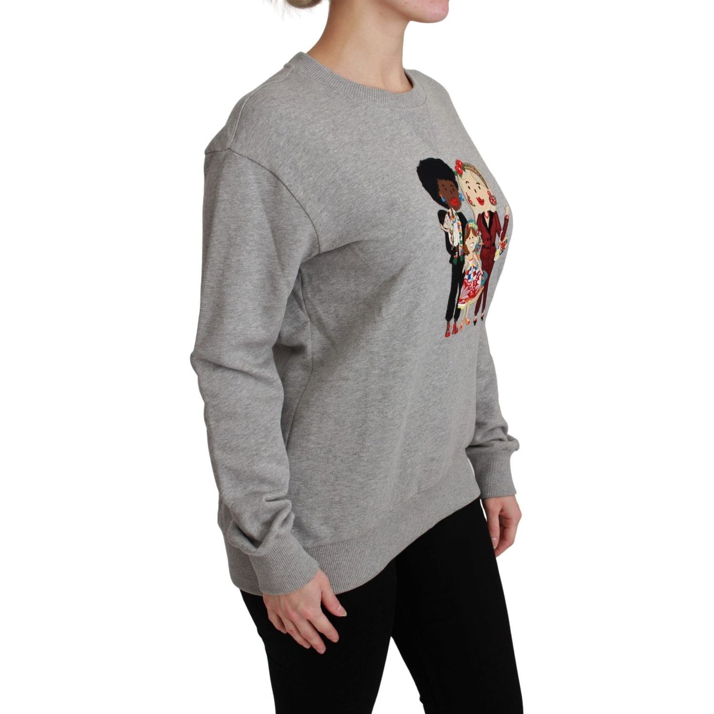 Dolce & Gabbana Elegant Multicolor Embroidered Crew-neck Sweater Dolce & Gabbana