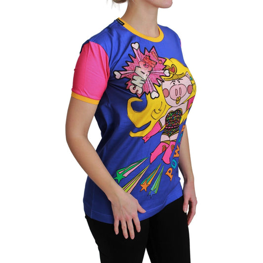 Dolce & Gabbana Chic Crewneck Cotton Tee with Supergirl Motive Dolce & Gabbana