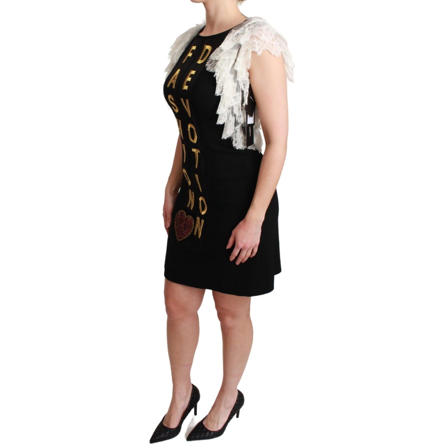 Dolce & Gabbana Black Fashion Devotion Sheath Mini Dress