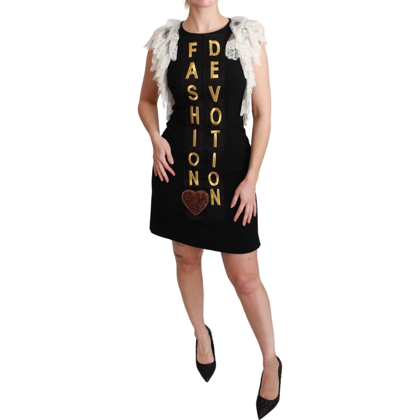 Dolce & Gabbana Black Fashion Devotion Sheath Mini Dress