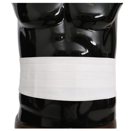 Dolce & Gabbana White Men Waist Belt Cotton Cummerbund