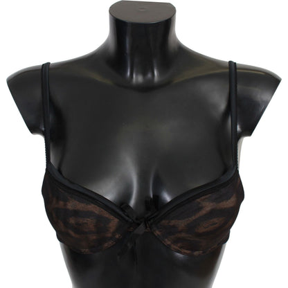 Roberto Cavalli Black Leopard Nylon Push Up Bra Underwear 1728,67345645728,Black,Bras - Underwear - Clothing,Clothing,IT1 | XS,Material: 83% Nylon 17% Elastane,New with tags,Roberto Cavalli,Underwear - Clothing,Underwear - Women - Clothing,Women,Women - C
