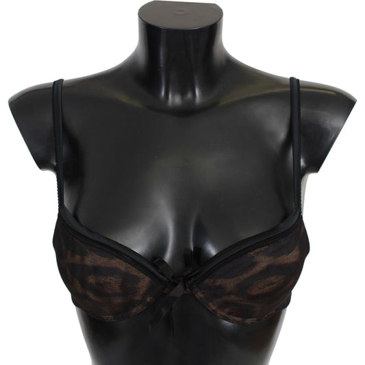 Roberto Cavalli Black Leopard Nylon Push Up Bra Underwear 1728,67345645728,Black,Bras - Underwear - Clothing,Clothing,IT1 | XS,Material: 83% Nylon 17% Elastane,New with tags,Roberto Cavalli,Underwear - Clothing,Underwear - Women - Clothing,Women,Women - C