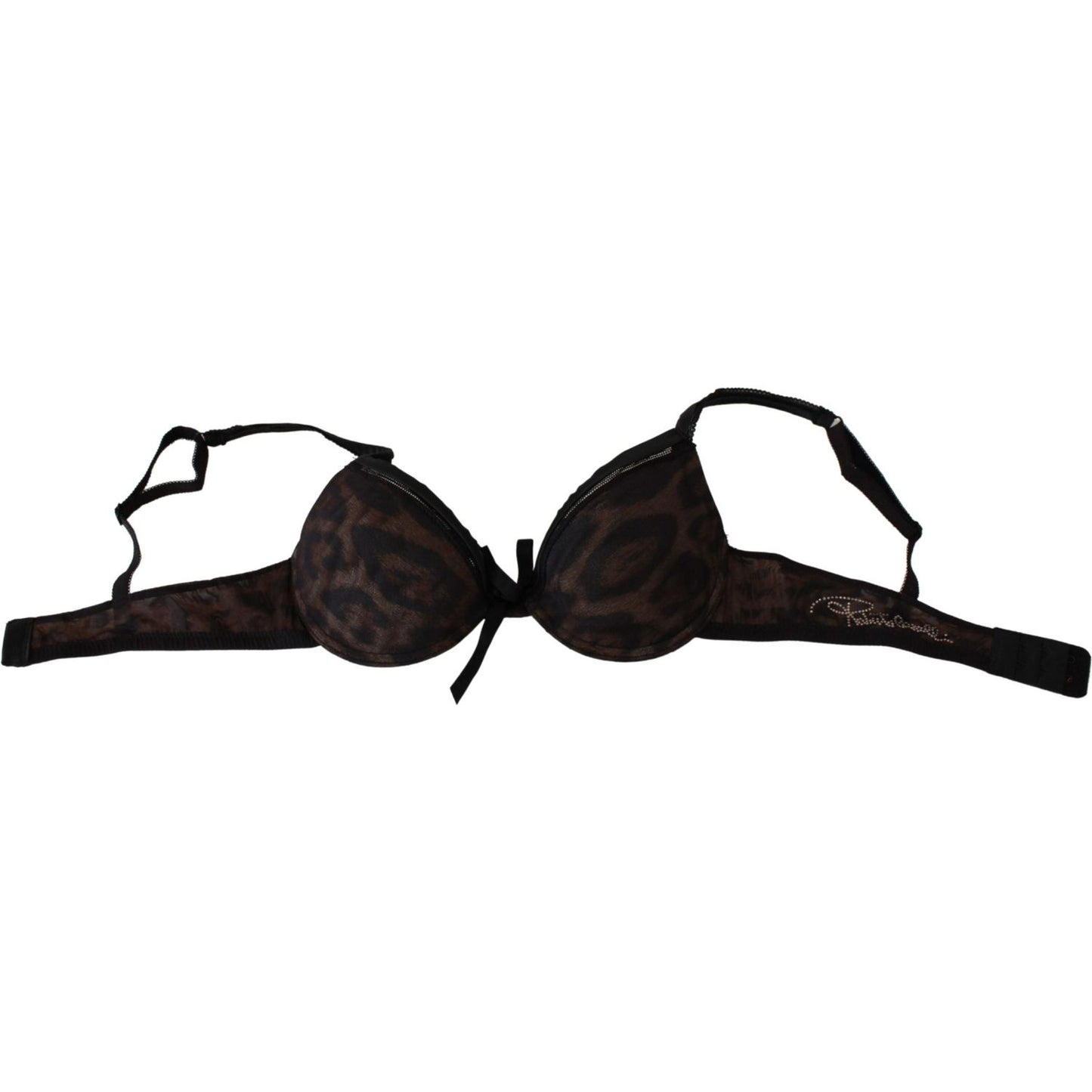 Roberto Cavalli Black Leopard Nylon Push Up Bra Underwear 1728,67345645728,Black,Bras - Underwear - Clothing,Clothing,IT1 | XS,Material: 83% Nylon 17% Elastane,New with tags,Roberto Cavalli,Underwear - Clothing,Underwear - Women - Clothing,Women,Women - C