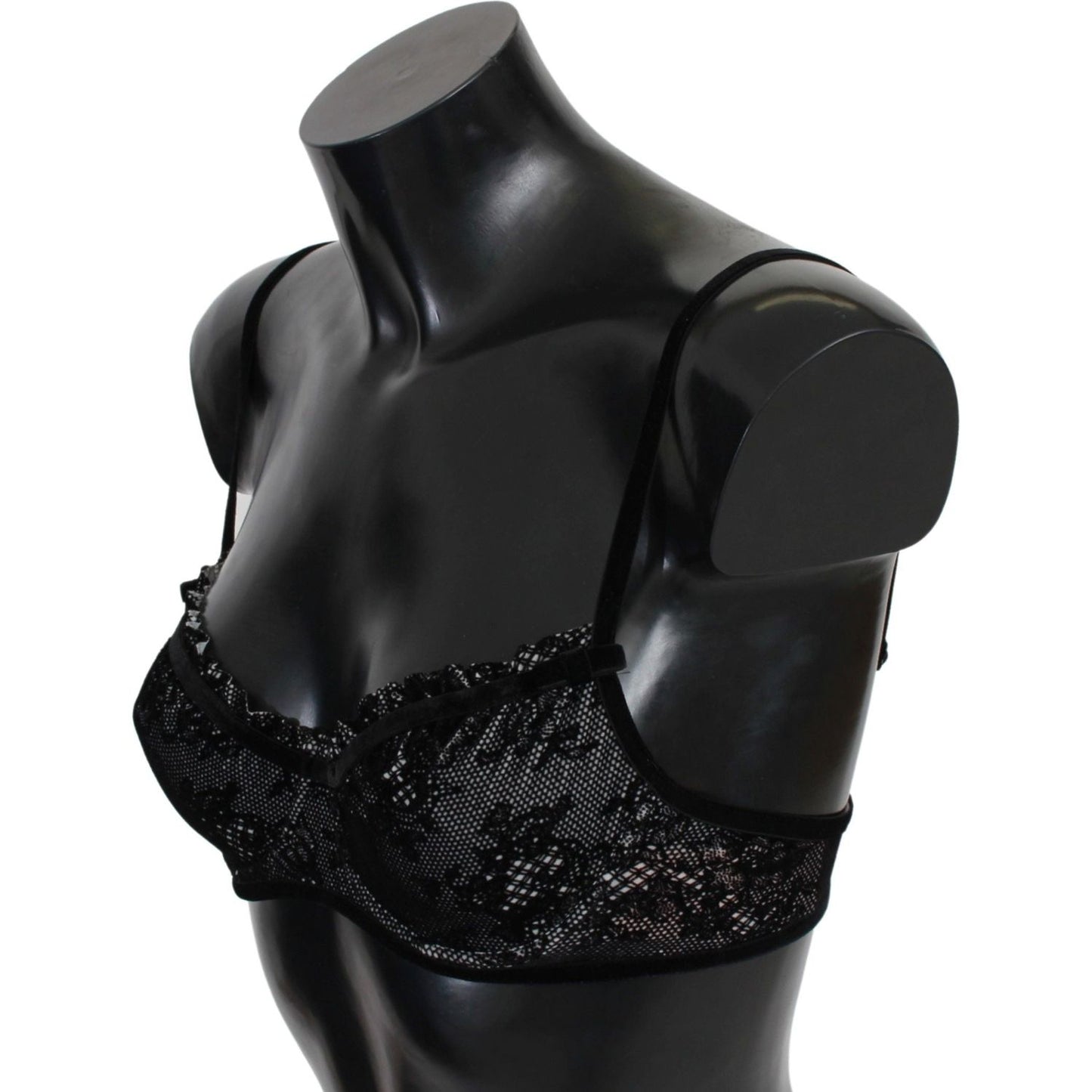 Ermanno Scervino Sleek Black Mesh Balconcino Bra Ermanno Scervino