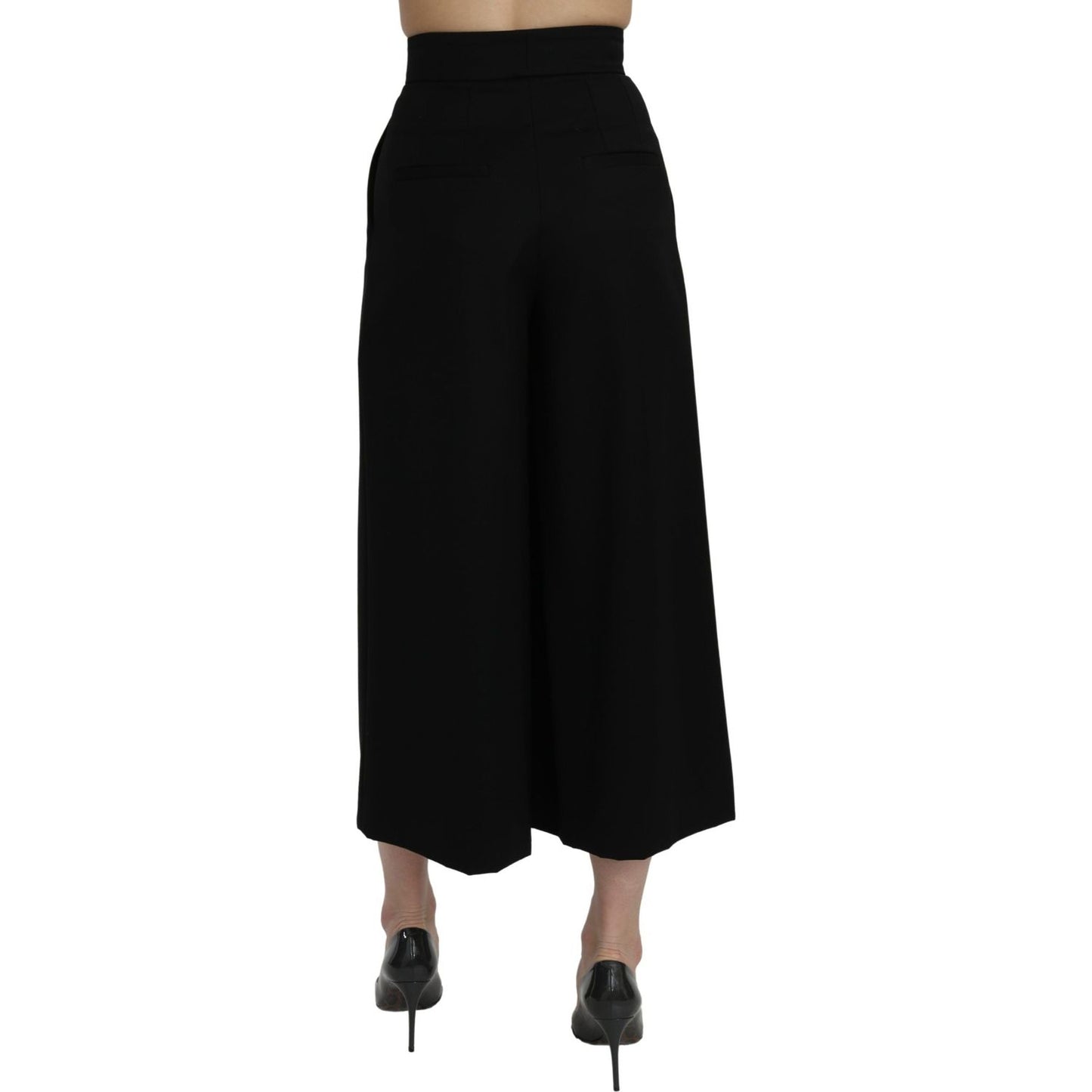 Dolce & Gabbana Elegant High Waist Wide Leg Wool Pants Dolce & Gabbana