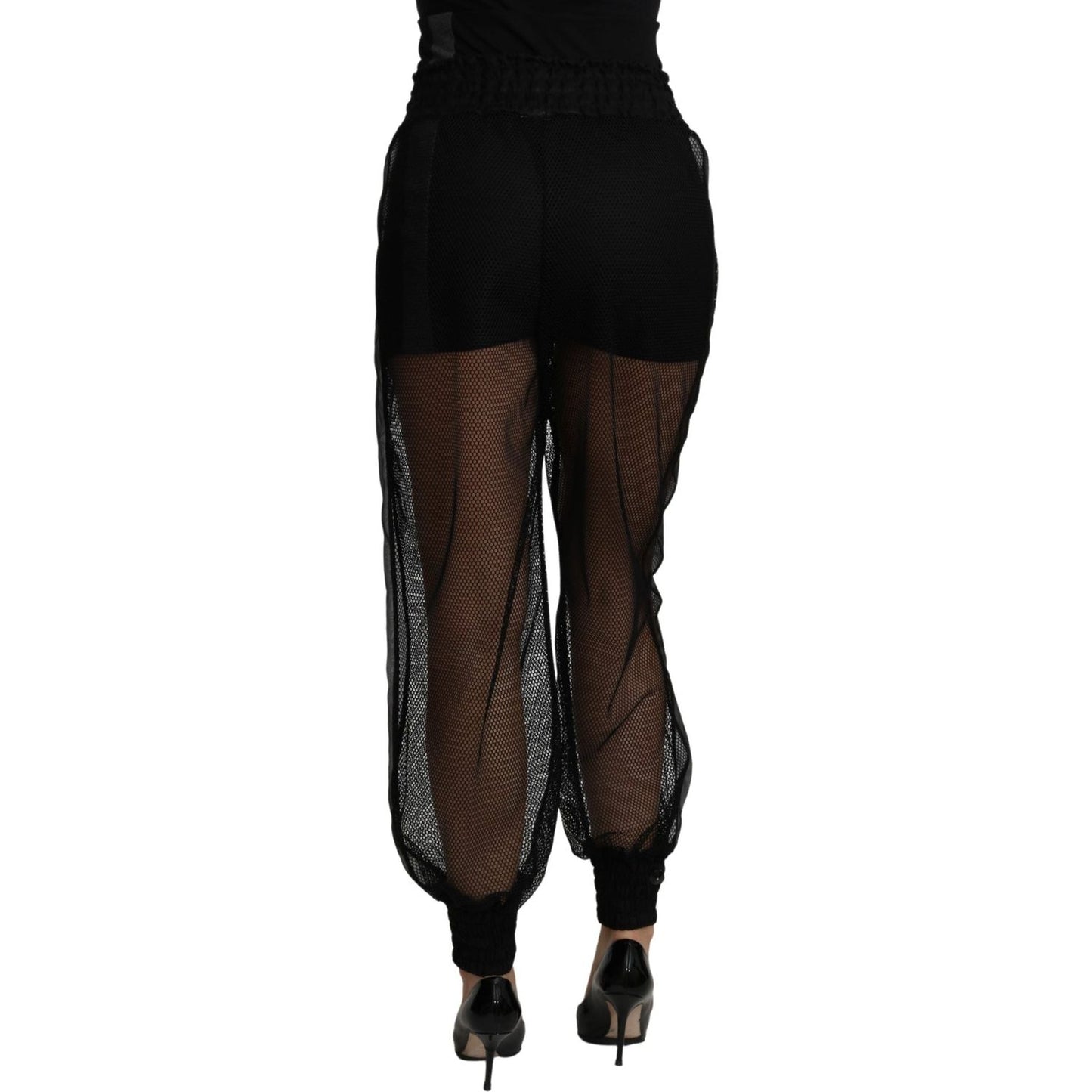 Dolce & Gabbana Black See Through Jogger Polyester Pants 1728,67345645728,Athletic Pants - Pants - Clothing,Black,Clothing,Dolce & Gabbana,IT36 | XS,IT38|XS,IT42|M,Jeans & Pants - Women - Clothing,Joggers (workout pants) - Sportswear - Clothing,Material: