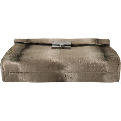 Dolce & Gabbana Beige Velvet Floral Leather Men Document Briefcase