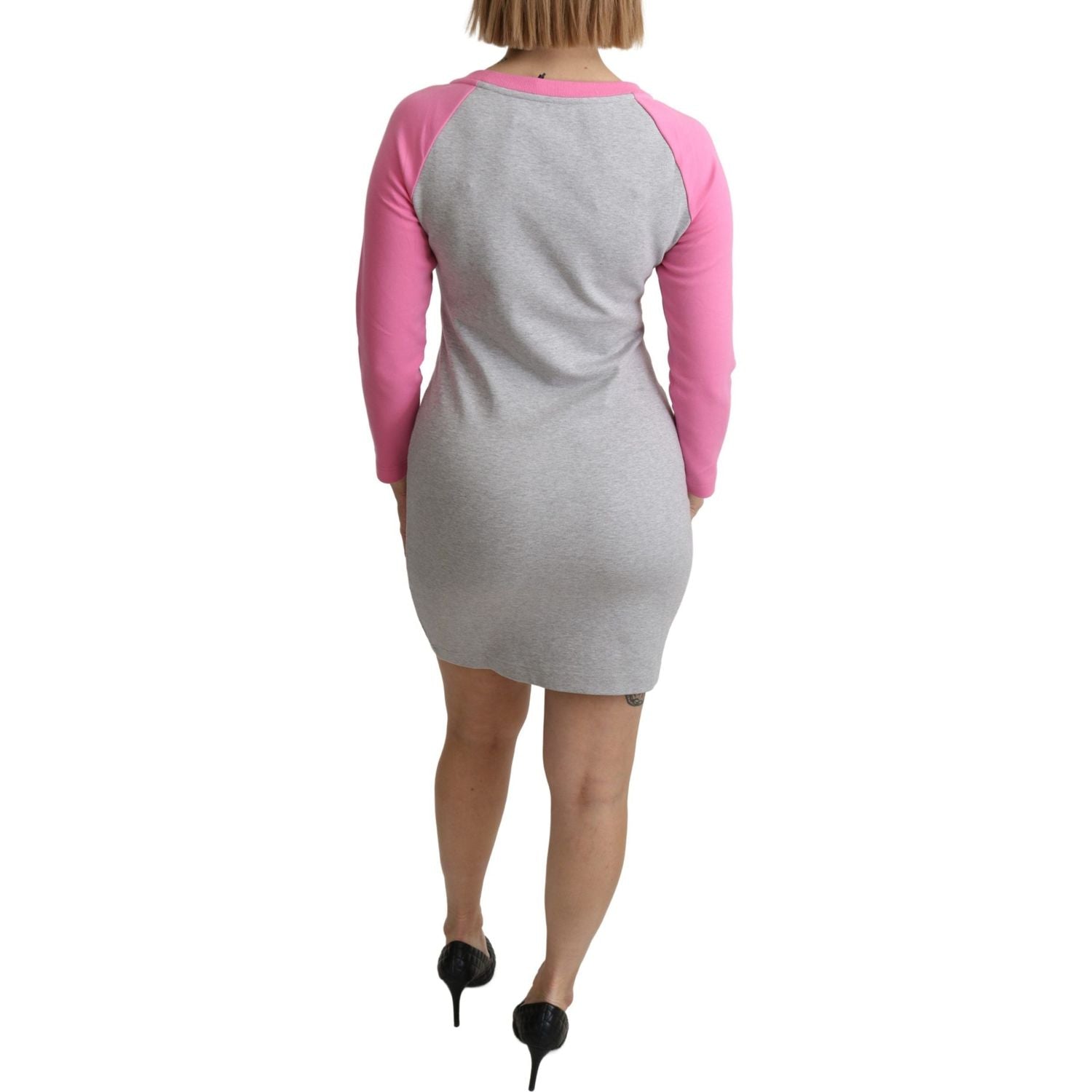 فستان أنيق من مزيج القطن باللون الرمادي من موسكينو