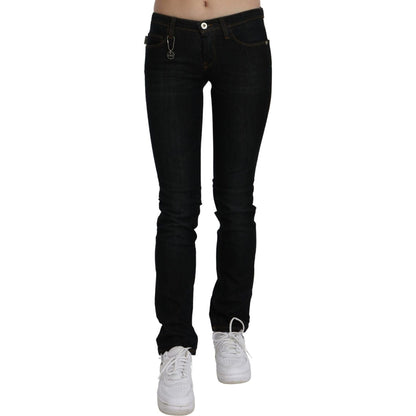 Costume National Black Mid Waist Skinny Denim Cotton Jeans