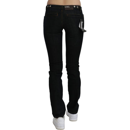 Costume National Black Mid Waist Skinny Denim Cotton Jeans