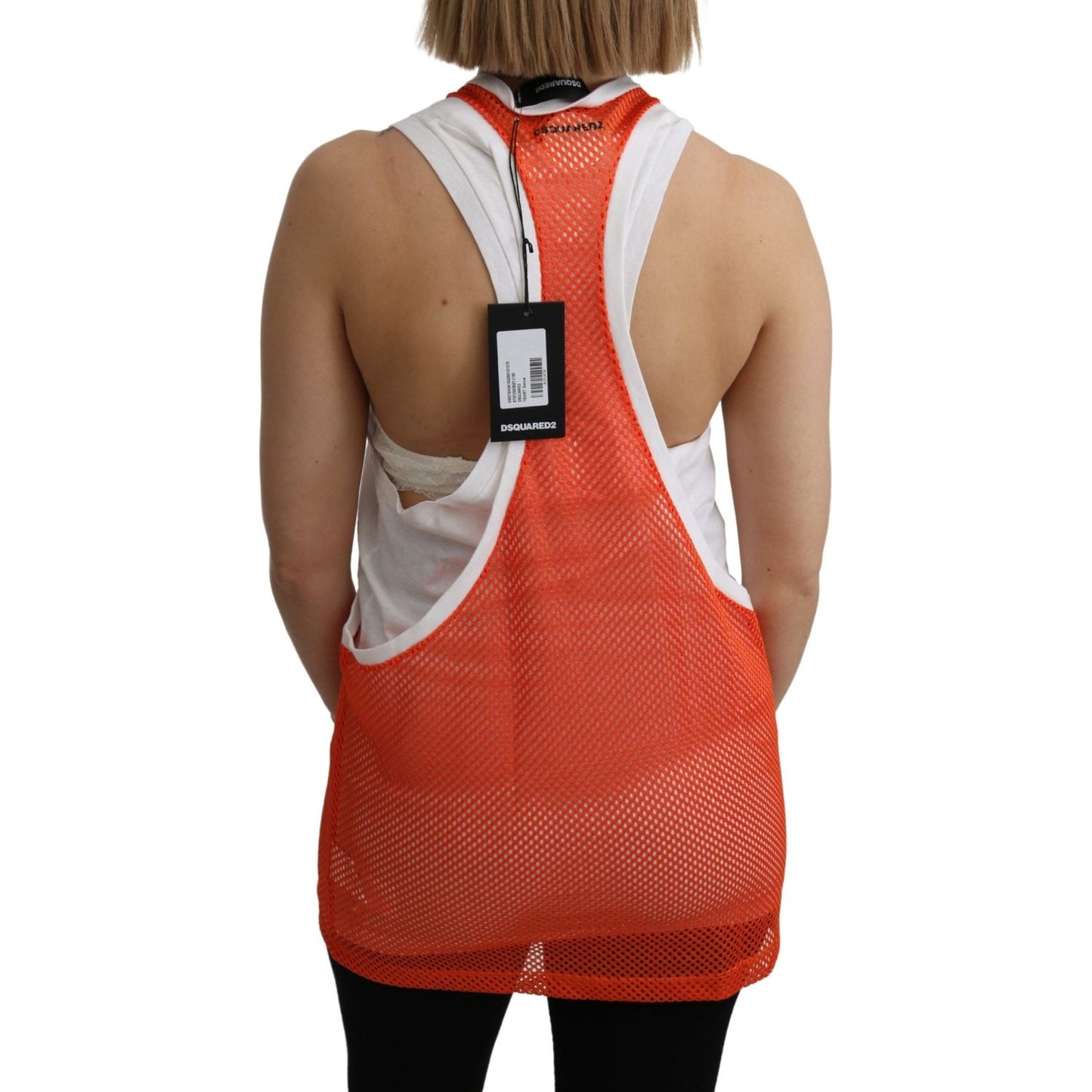 Dsquared² Elegant Sleeveless Cotton Tank in Orange Dsquared²