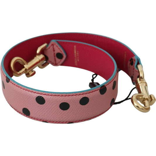Dolce & Gabbana Pink Polka Dot Leather Shoulder Strap Dolce & Gabbana