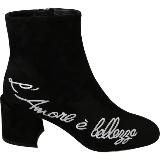 Dolce & Gabbana Chic Embroidered Ankle Boots Dolce & Gabbana