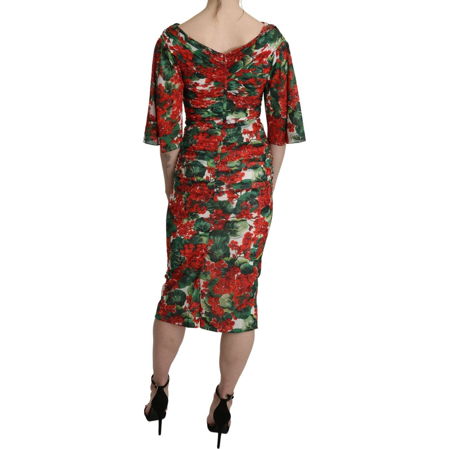 Dolce & Gabbana Enchanting Floral Midi Sheath Dress Dolce & Gabbana