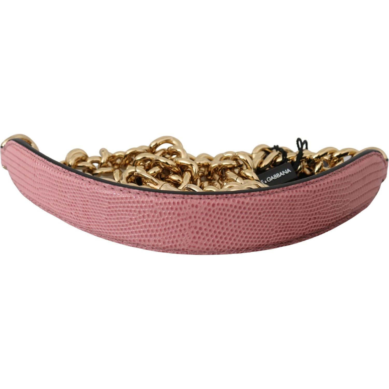 حزام كتف أنيق من الجلد باللون الوردي الذهبي من دولتشي آند غابانا