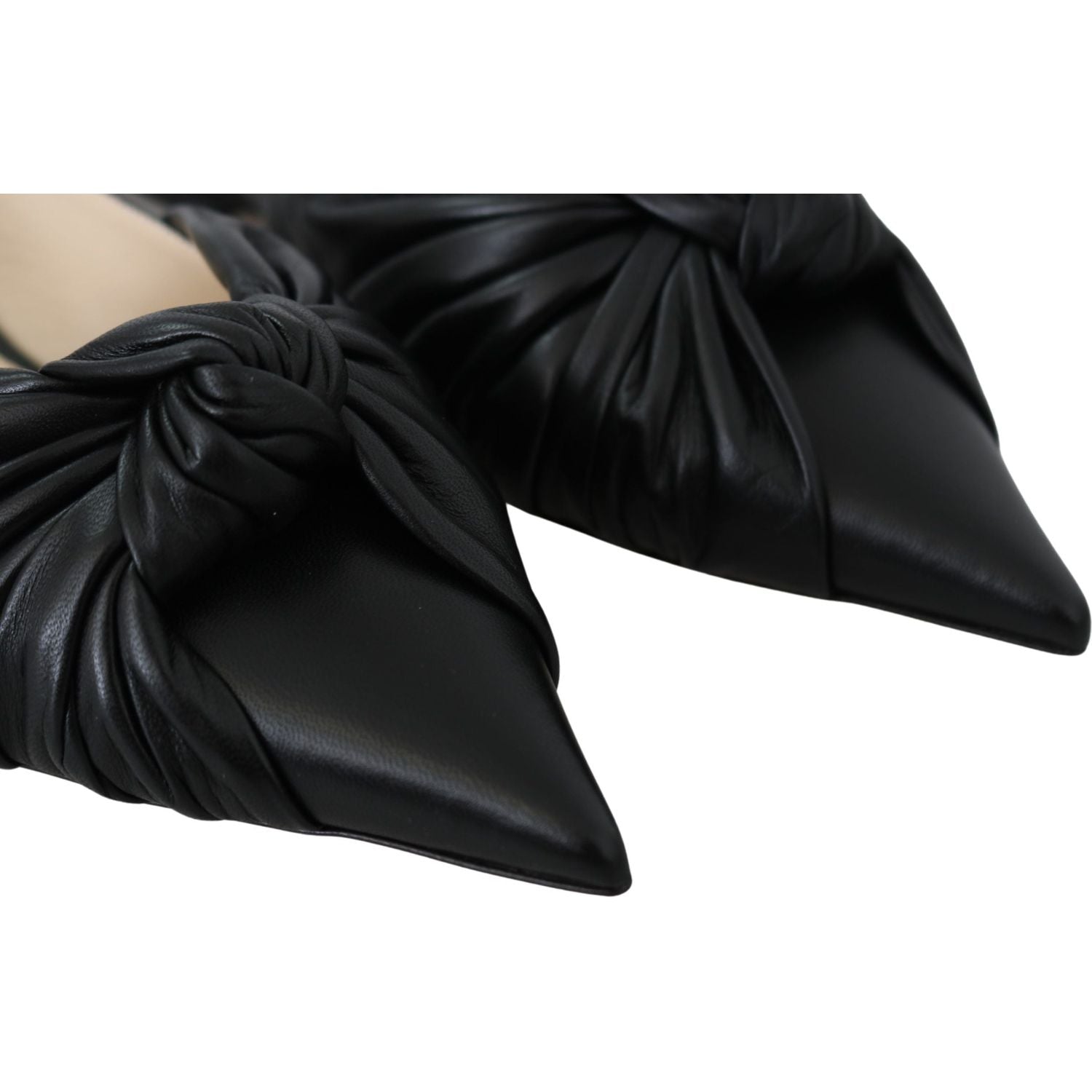 Jimmy Choo Black Leather Annabell Flat Shoes