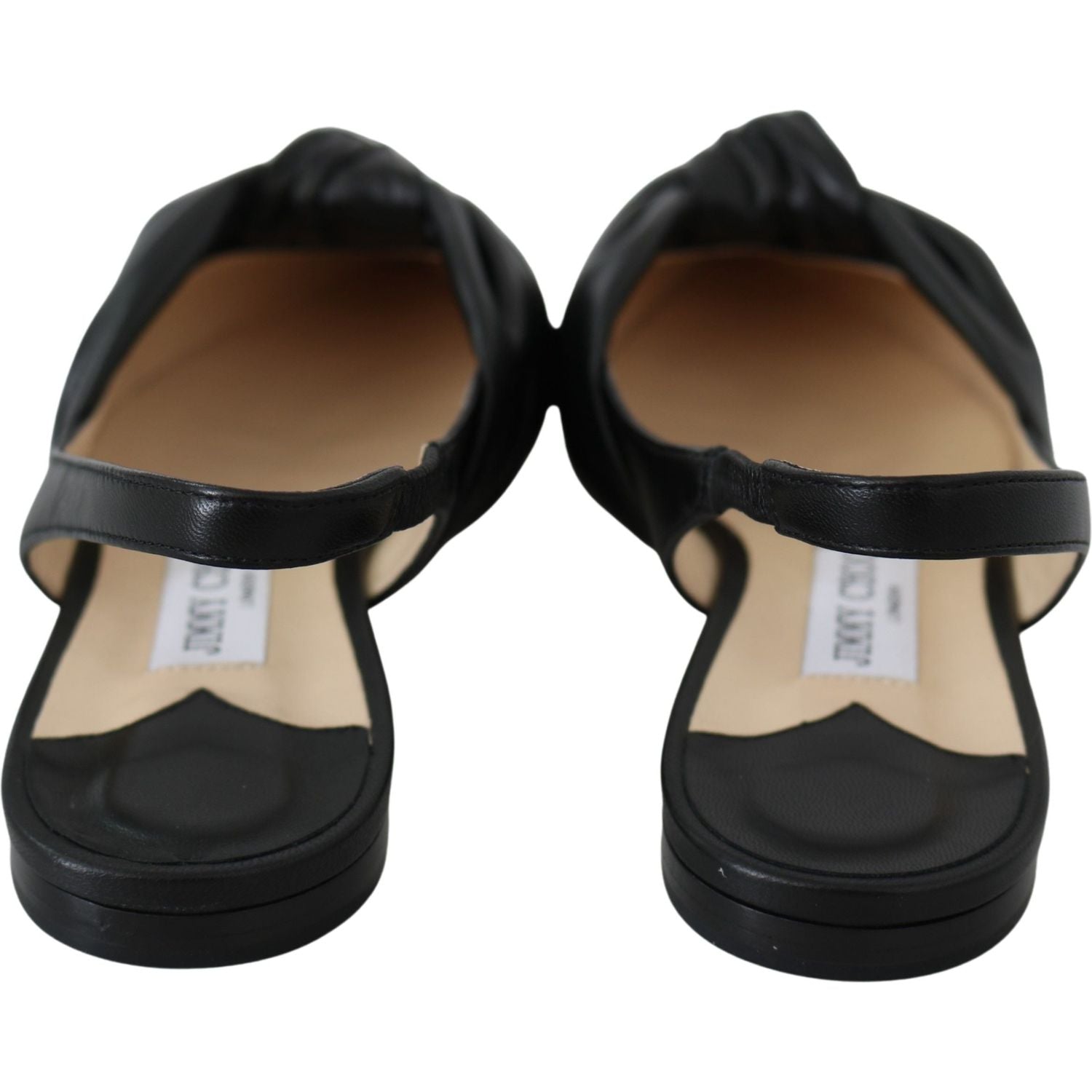 Jimmy Choo Black Leather Annabell Flat Shoes