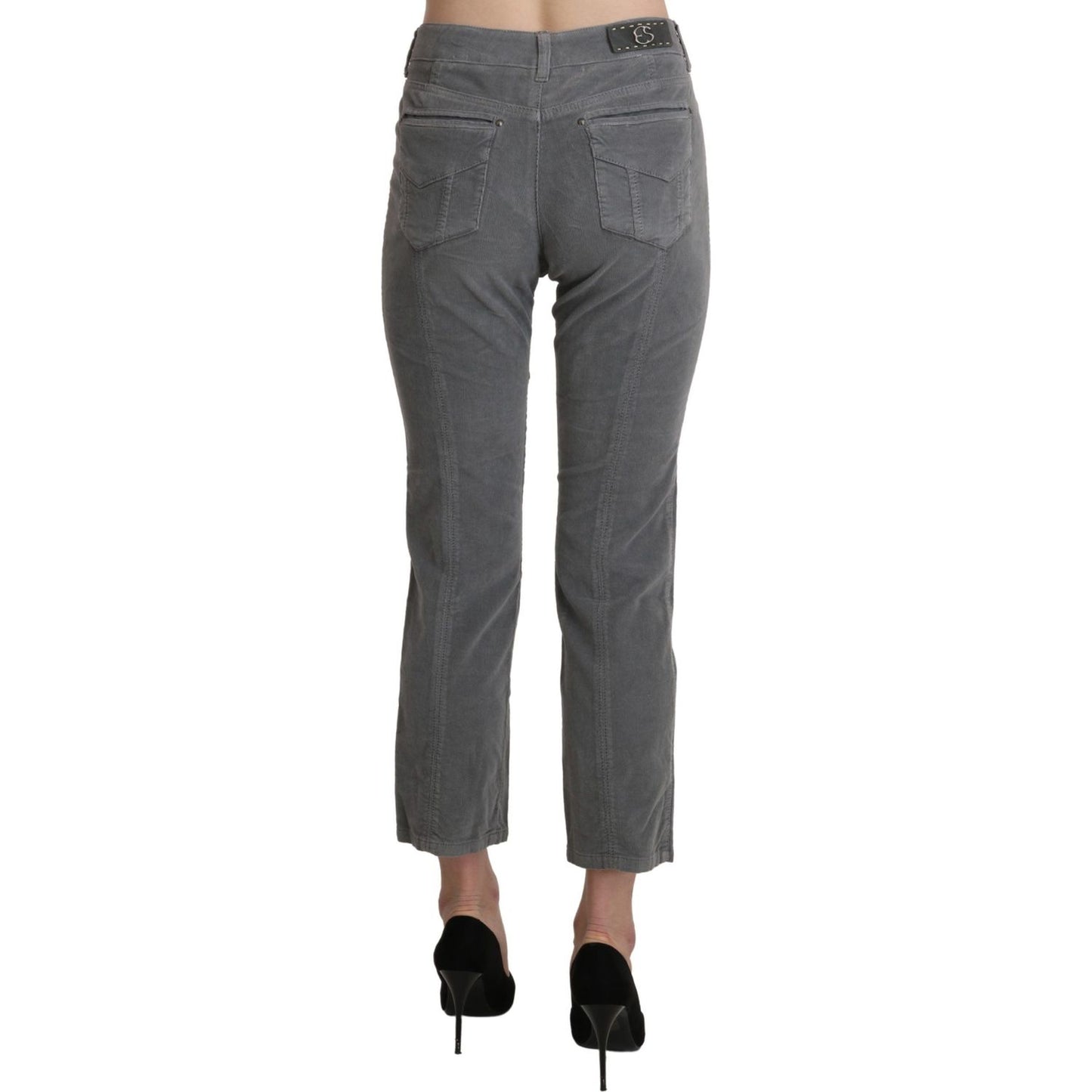 Ermanno Scervino Chic Gray Mid Waist Cropped Trousers Ermanno Scervino