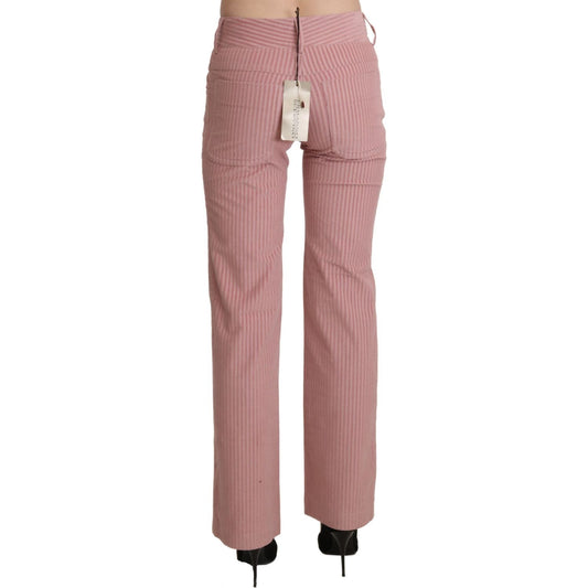 Ermanno Scervino Chic Pink Mid Waist Straight Trousers Ermanno Scervino