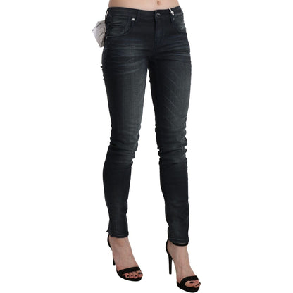 Acht Blue Washed Low Waist Skinny Denim Trouser