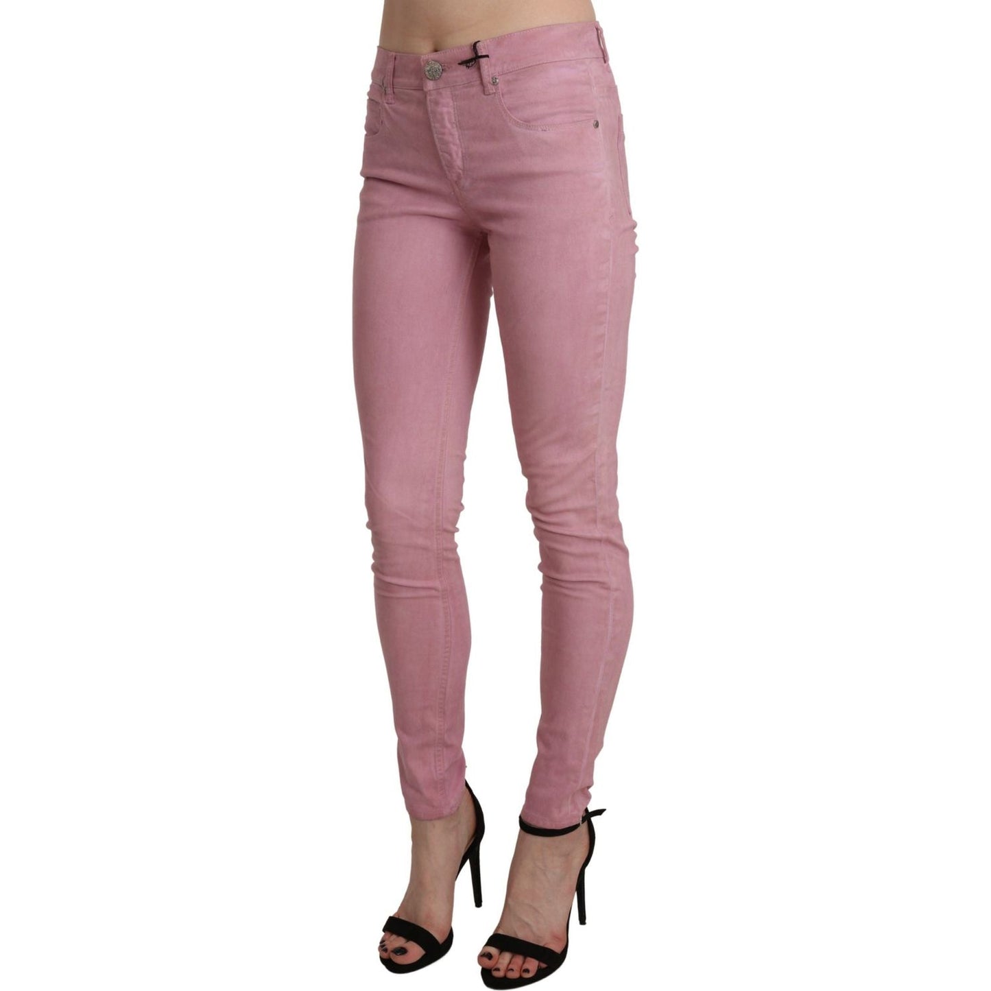 Acht Chic Pink Mid Waist Skinny Jeans Acht