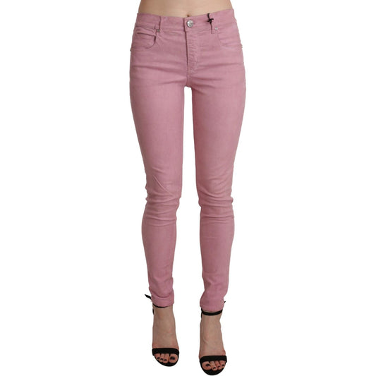 Acht Chic Pink Mid Waist Skinny Jeans Acht