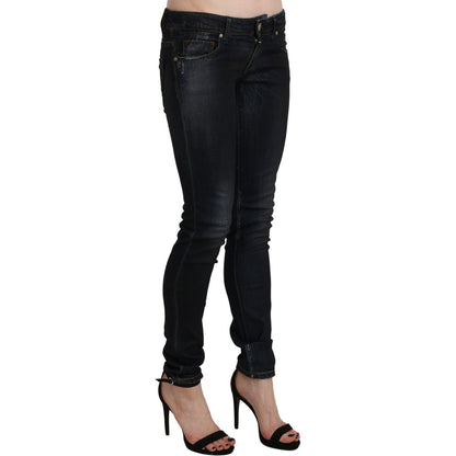 Acht Black Washed Low Waist Skinny Denim Jeans