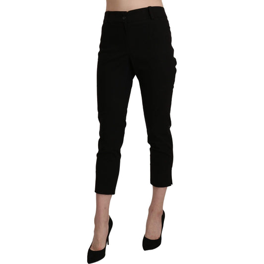 BENCIVENGA Elegant Black High Waist Cropped Pants Jeans & Pants BENCIVENGA