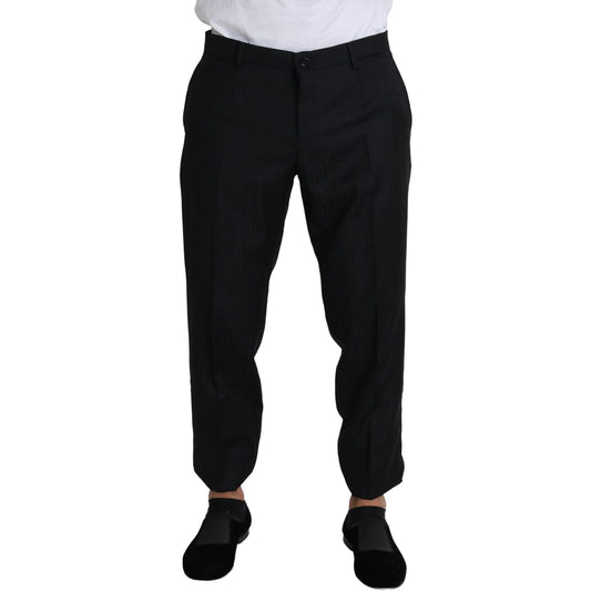 Dolce & Gabbana Black Wool Skinny Cropped Trouser Dress
