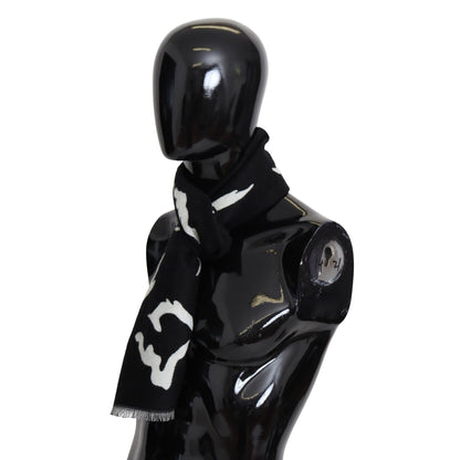 Givenchy Black White Wool Unisex Winter Warm Scarf Wrap Shawl Wool Wrap Shawls