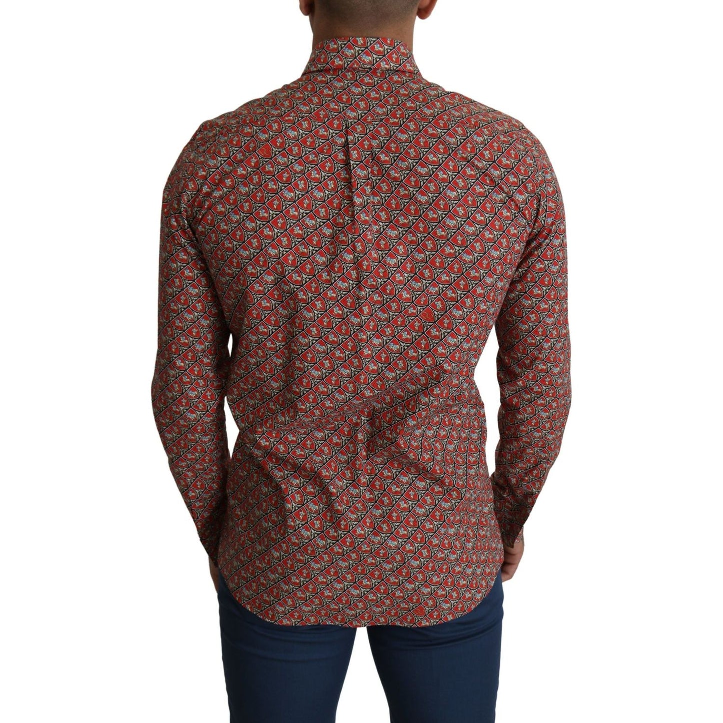 Dolce & Gabbana Elegant Red Martini Fit Cotton Shirt Dolce & Gabbana