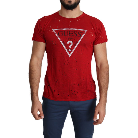 Guess Red Cotton Logo Print Men Casual Top Perforated T-shirt 1728,67345645728,Clothing,Guess,L,Material: 100% Cotton,Men,Men - Clothing,New with tags,Red,T-Shirts - Clothing,T-Shirts - Men - Clothing,T-Shirts - T-Shirts - Clothing,XL