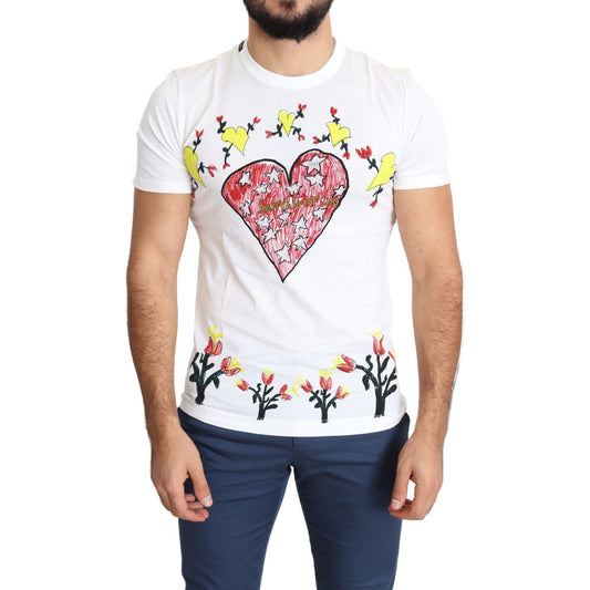 Dolce & Gabbana White Saint Valentine Print Cotton Men T-shirt 1728,67345645728,Clothing,Dolce & Gabbana,IT44 | XS,IT46 | S,Material: 100% Cotton,Men,Men - Clothing,New with tags,T-Shirts - Clothing,T-Shirts - Men - Clothing,T-Shirts - T-Shirts - Clothing