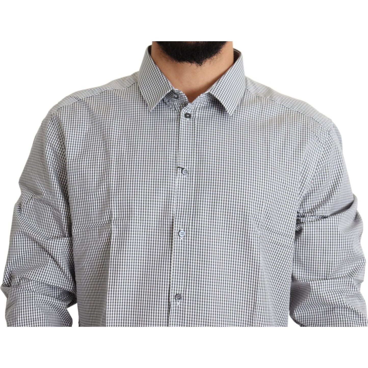 Dolce & Gabbana Checkered Slim Fit Cotton Dress Shirt Dolce & Gabbana