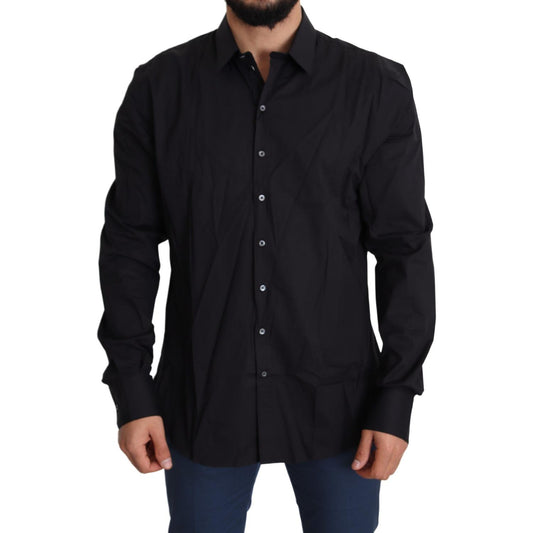 Dolce & Gabbana Black Cotton Stretch Dress SICILIA Shirt 1728,67345645728,Black,Clothing,Dolce & Gabbana,Dress Shirts - Shirts - Clothing,IT38 | XS,Material: 96% Cotton 4% Elastane,Men,Men - Clothing,New with tags,Shirts - Clothing,Shirts - Men - Clothing