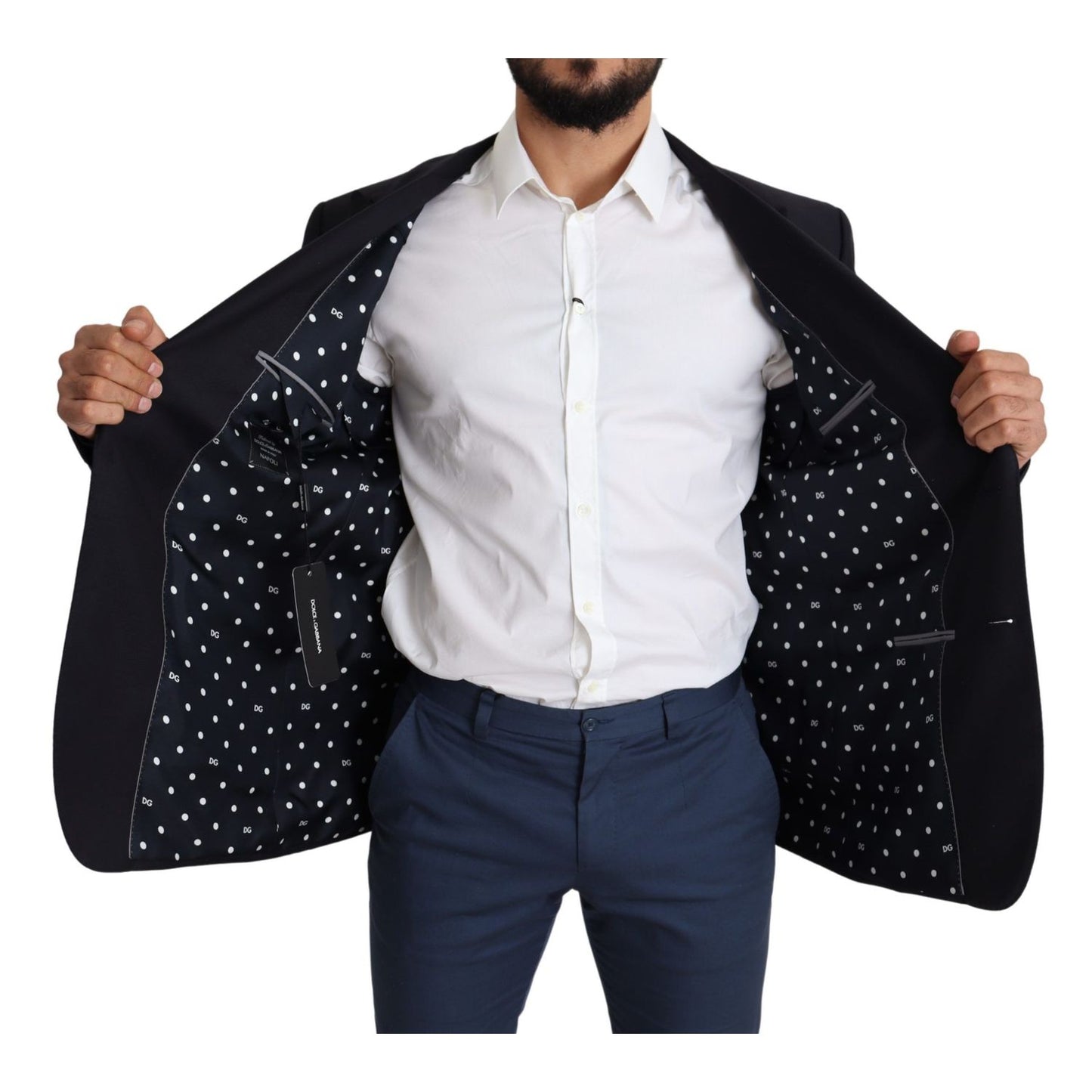 Dolce & Gabbana Black Wool Single Breasted NAPOLI Blazer